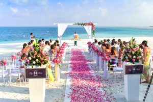 beach wedding reception